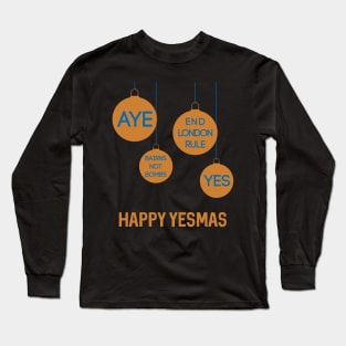 Bronze Happy Yesmas Christmas Decoration Bauble Design Long Sleeve T-Shirt